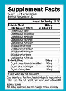 Integratori Probiotici per la Salute Digestiva e Intestinale, 10 Ceppi, Prebiotici, Etichetta Privata OEM, 60 Miliardi di CFU - Product Image 2