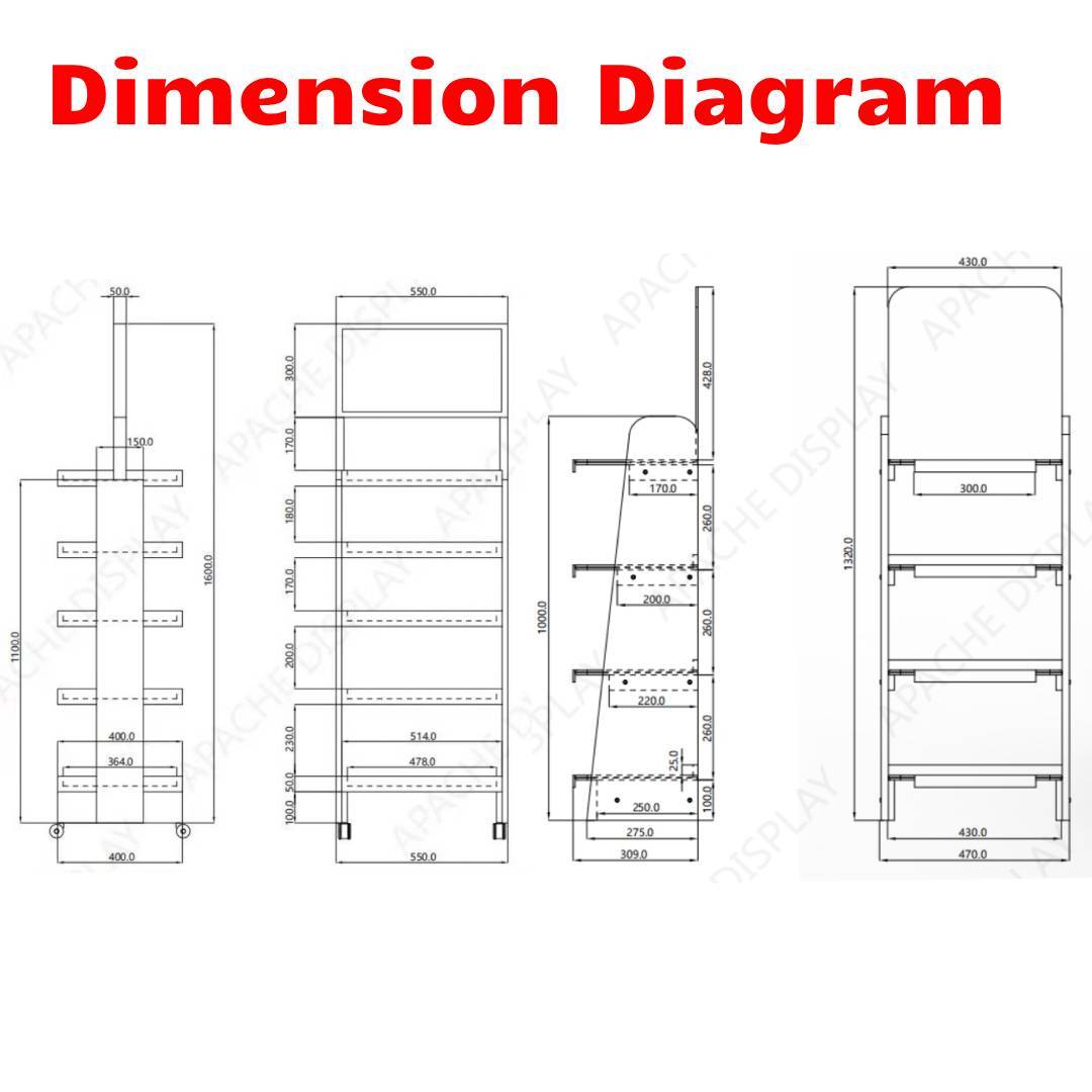 Custom 4 – Tier Wooden Easy Assemble Display Rack for Seasoning Shaker Bottles for Supermarkets & Retail Stores — view 2