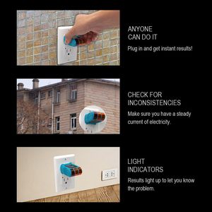 ALLOSUN Analizador de Enchufes Eléctricos de Alta Precisión, Probador de Circuitos de 95-125 VCA, Detector de Cableado con Fallos, 6 LED Visuales - Product Image 5