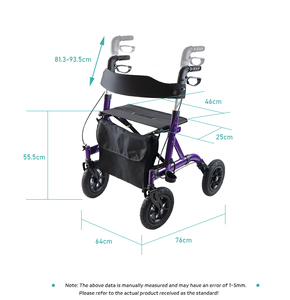 Andador Plegable Ligero y Ajustable en Altura <span class=keywords><strong>para</strong></span> Exteriores <span class=keywords><strong>con</strong></span> <span class=keywords><strong>Asiento</strong></span> <span class=keywords><strong>para</strong></span> <span class=keywords><strong>Adultos</strong></span> Mayores - Product Image 2