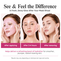 ATOANY 6 Packs Masque Hydrogel PDRN au Collagène Rose Effet Lifting et Raffermissant, Hydratation Intense pour Peaux Rouges et Sèches