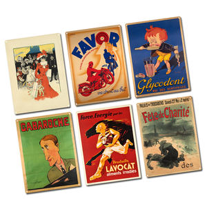 Affiche en métal d'élégance de <span class=keywords><strong>Paris</strong></span> drôle nouveau design d'art mural pour le bureau de club histoire française différente signe de plaque d'étain coloré peint UV - Product Image 1