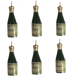 热卖6件生日派对蜡烛香槟瓶形状