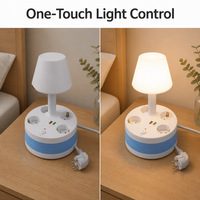 Multiprise de table standard UE avec 4 prises USB multifonctions, idéale pour la maison, la chambre et le chevet, câble de 2m