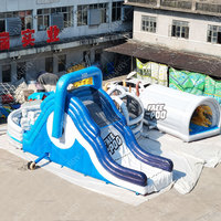 Équipement amusant nouvelle aire de jeux gonflable avec toboggan parcours d'obstacles gonflable géant pour adultes