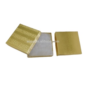 Z33G #33 Size Gold Foil 50pcs Cotton Filled Customized Box for Nice Gift Package All handmade Paper Box