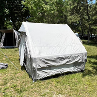 Tente gonflable sur mesure à double paroi avec tissu en coton TC, tuyau d'air en TPU, base en PVC, double paroi, abri sûr et respirant pour l'extérieur
