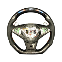 Volant en fibre de carbone personnalisé pour BMW E60 E63 Série 5, cuir perforé avec LED, style sport, amélioration de l'habitacle