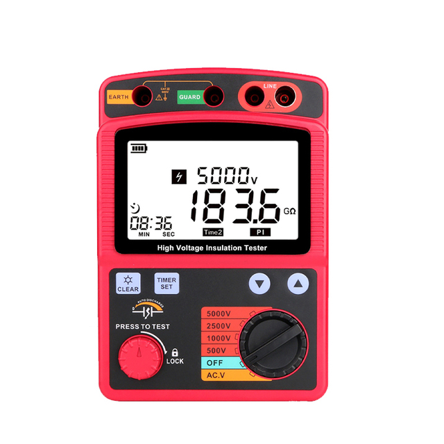 GM3125 Digital Insulation Resistance Meter Multifunctional Insulation Tester with LCD Display Battery Operated 1-Year Warranty