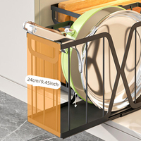 Étagère de rangement pour cuisine en métal noir, support de comptoir, organisateur sous l'évier