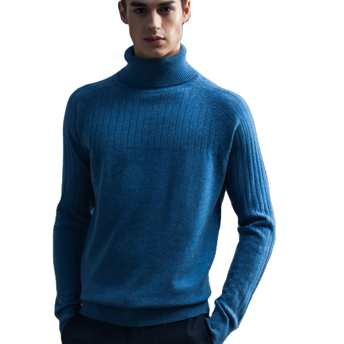 2023 Новый дизайн мужской 100% кашемировый пуловер с высоким воротом свитер