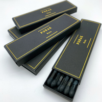 Boîtes d'allumettes en bois noir écologiques personnalisées avec impression et estampage à chaud, allumettes de sécurité longues pour bougies, cadeaux de mariage de luxe en gros