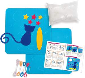 Cucire il proprio delle ragazze dei bambini attività decorativa in feltro gatto cuscino copre fai da te forniture di arte del mestiere di cucito kit per i bambini - Product Image 2