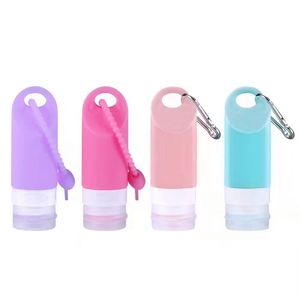 Kit de voyage en silicone anti-fuite approuvé pour l'avion, ensemble de quatre bouteilles de 90 ml avec logo personnalisé - Product Image 1