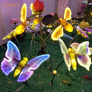 Kelebek elektrik motorunu açın ve kapatın kanatlar çiçeği hareket ettirecek dekoratif kelebek