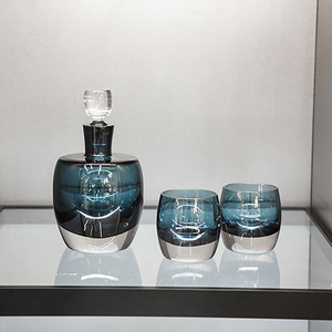 Ensemble de <span class=keywords><strong>carafe</strong></span> en verre ambré de luxe moderne, soufflé à la main, avec 2 verres à vin pour hôtel, bar, décoration de la maison - Product Image 5