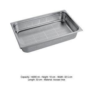 ถาดอาหารสแตนเลสเจาะรู GN 1/1 53 × 32.5 × 10 ซม., 1419 กรัม อิน็อกซ์ อิน็อกซ์ มาเซล - Product Image 3