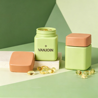 Flacon carré en verre dépoli vert avec bouchon CR, finition dégradée mate, pour compléments alimentaires, pilulier, 60ml 90ml 120ml, emballage santé