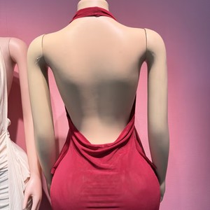 <span class=keywords><strong>Abito</strong></span> da sera elegante da donna, nuovo modello primavera 2026, con scollo a V, senza schienale, arricciato e aderente - Product Image 5