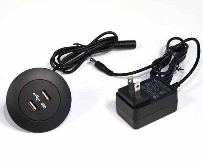 Desktop Usb Power Grommet Verzonken Mount Power Hub Bureau Stopcontact Usb Opladen Centrum Gebouwd In Nachtkastje Sofa 2 Usb