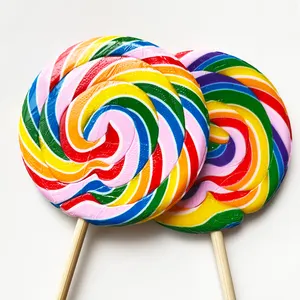Halloween Party Popular Hot Selling 3D Candy Sweet Sugar Lollipop with Swirl Hard Candy
