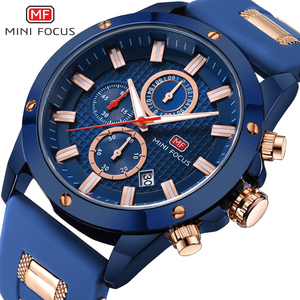 MINI FOCUS Vente directe d'usine Montres à quartz classiques originales Logo personnalisé Chronographe Prix bas Montres pour hommes Bracelet en silicone MF0089G - Product Image 5