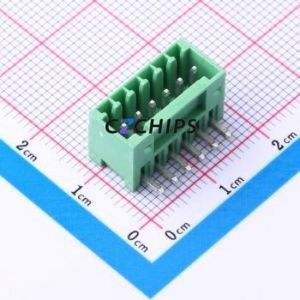 JL15EDGRC-25006G02 Plug-in Terminal Block Bent Lead Through Hole,P=2.5mm Board-to-Board / Socket - Closed 1x6P 2.5mm Green - Product Image 1