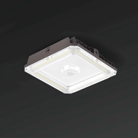 Plafonnier en alliage d'aluminium avec capteur de mouvement, éclairage LED pour auvent de station-service, indice de protection IP65, garantie de 3 ans