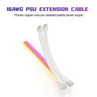 Cable de extensión decorativo con sincronización ARGB, Kit de Cable de extensión de 5V y 3 pines, doble cabeza sincrónico, 2x8p Pin ATX RGB