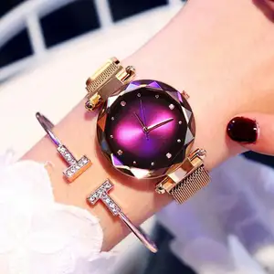 2021 नई ब्रांड गोल्ड मेष चुंबक बकसुआ क्वार्ट्ज घड़ी महिलाओं आकस्मिक घड़ियों Relogio Feminino देवियों कलाई घड़ी गरम