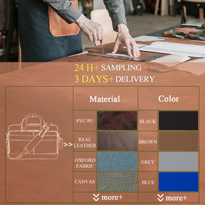 Leder Büro tasche Laptop Rucksack Leicht gewicht Anpassbare Süße Tasche Leder Laptop tasche Für Männer Aktentasche Business - Product Image 5