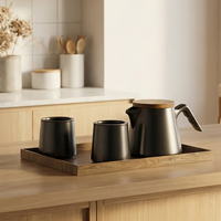 Service à thé en céramique Ice Jade, 2 tasses, écologique, moderne, de luxe, céramique haute résistance, finition mate, bec verseur bionique