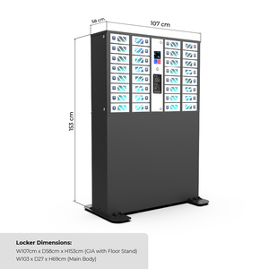 Estación <span class=keywords><strong>de</strong></span> Carga Rápida para Teléfonos con Pantalla Táctil Multi-idioma Y2 Power GIA <span class=keywords><strong>de</strong></span> 32 Compartimentos, Opcional con <span class=keywords><strong>Base</strong></span> Completa para Suelo - Product Image 4