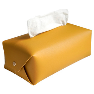 Modern PU Leather Tissue Box Cover Square Tissue Box Holder Decorative Paper Napkin Holder for Organizer