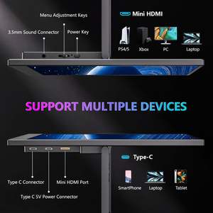 WUAWE Petit moniteur portable avec béquille 14 pouces 16:10 FHD 1200P Ultra fin Double haut-parleurs Deuxième écran pour ordinateur portable <span class=keywords><strong>PC</strong></span> Téléphone pour - Product Image 6