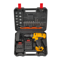 Perceuse sans fil professionnelle 21 V, 2 vitesses, avec batterie au lithium, tournevis, kit d'outils électriques, accessoires pour le travail du bois, avec mallette