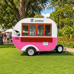 Camionnette de vente ambulante rose rétro, <span class=keywords><strong>petit</strong></span> modèle, conforme aux normes AU NZ, entièrement équipée, avec réfrigérateur et étagères, personnalisable, pour café, nourriture et glaces. - Product Image 1