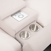 Canapé d'angle moderne intelligent en forme de L avec fauteuils inclinables électriques, haut-parleurs Bluetooth, chargeur sans fil, console de rangement et porte-gobelets pour salon