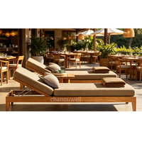 Silla Tumbona de Madera de Teca para Exteriores de Estilo Moderno, Hermoso Diseño, Muebles para Jardín, Conciertos Musicales y Descanso