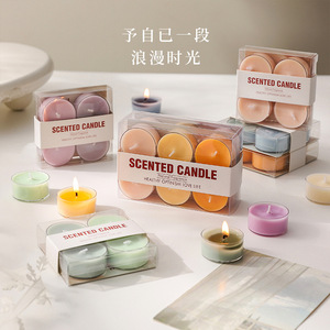 Bougie parfumée Yu Huan, ronde, couleur thé, faite à la main, parfumée, pour mariage, anniversaire, style élégant - Product Image 1