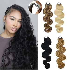 FH Double Drawn <b>Body</b> <b>Wave</b> Miracle Knot Crochet Human Hair Color Ring X Feathering Tip Braids Human Hair Crochet - Product Image 1