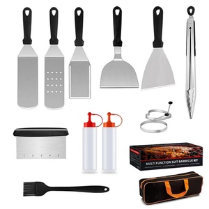 Multifunction Stainless Steel BBQ Tools Set Spatulas Tong Scrapper <b>Brush</b> Squeeze <b>Bottle</b> Accessories Kit for Outdoor Cooking - Product Image 1