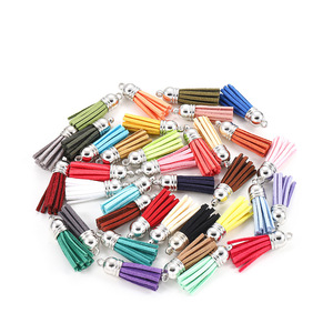 Flecos de borlas de 10x38mm, 20 piezas, accesorios decorativos para manualidades con tapa plateada, para marcapáginas, adornos, regalos - Product Image 3