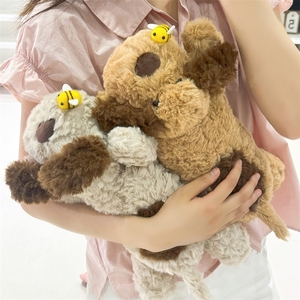 Vente en gros de chiot couché en peluche avec petite abeille animal en peluche maison canapé décoration bébé oreiller de couchage en peluche grandes oreilles chien poupée - Product Image 2