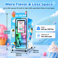 Distributeur automatique de crème glacée sans personnel, système multilingue, machine à fabriquer la crème glacée automatique