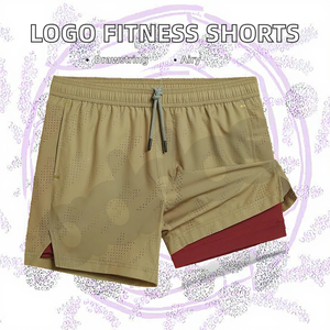 Shorts de sport pour homme en tissu toile Spandex/Polyester avec cordon de serrage et design respirant - Product Image 2