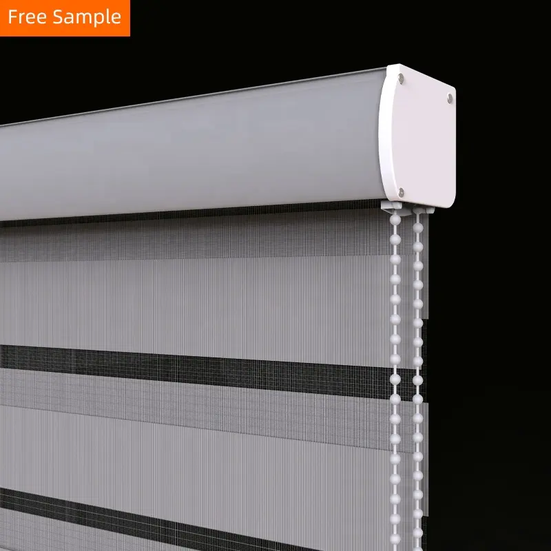 High Quality Double Layers Smart day and night zebra roller blinds Electric Motorized Zebra Shades