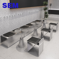 Bancs muraux commerciaux SEM pour restaurants, ensemble de canapés pour cafés, salons de thé, bars, bancs longs en acier inoxydable