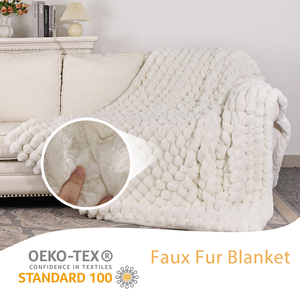 Chăn lông giả nhiều màu sắc lựa chọn đa dạng, mềm mại, chất liệu lông Minky Lora hai mặt dành cho phòng ngủ - Product Image 4