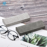 Étuis à lunettes pliables de luxe portables avec logo personnalisé, étuis rigides en PU pour lunettes de soleil, étuis à lunettes pliables triangulaires